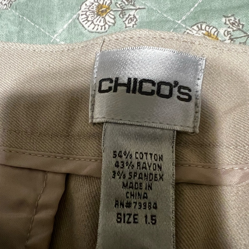 Chicos ankle length  tan slacks